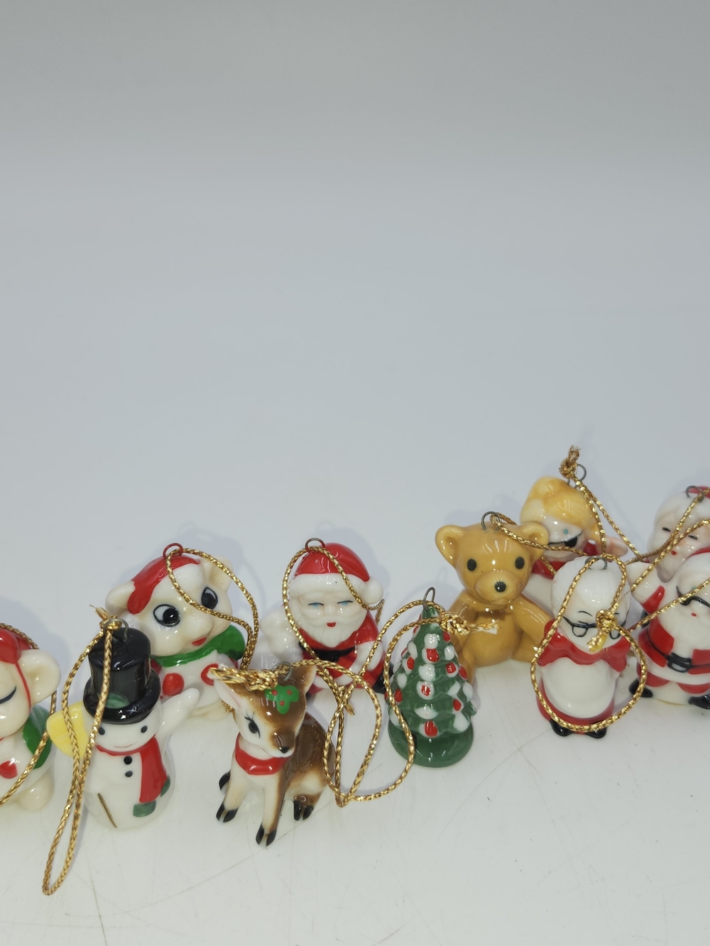 lot of 11 BUG HOUSE Rare Vintage Miniature Bone China  Christmas Ornament